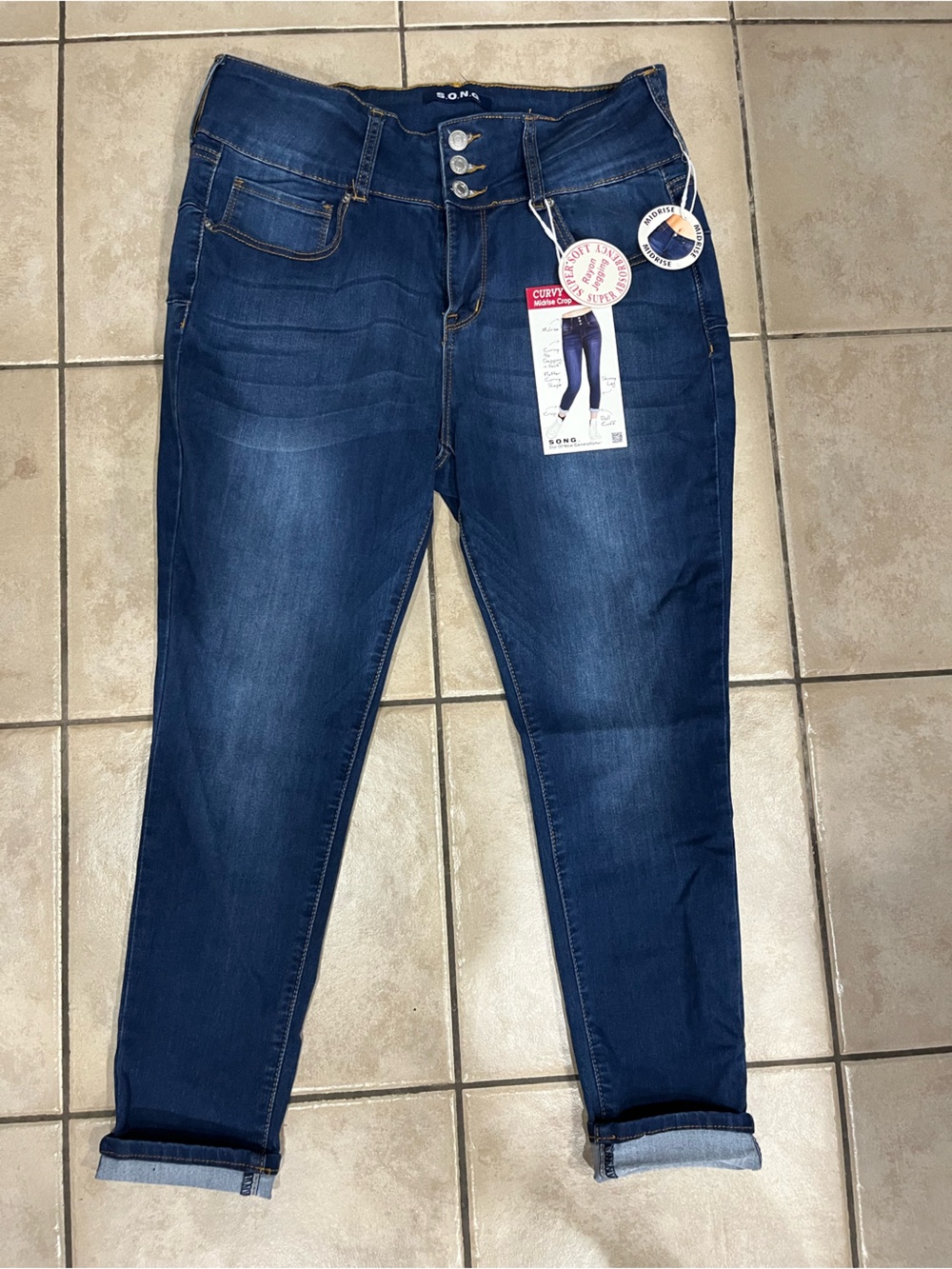 Stretch Skinny womens Jeans in Dark Blue